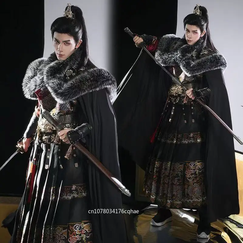 Cool Large Plush Collar Cloak Mens Traditional Chinese Long Robe Carnival Event Stage Performance Suits Wuxia Martial Outer Cape
Cool Large Plush Collar Cloak Mens Traditional Chinese Long Robe Carnival Event Stage Performance Suits Wuxia Martial Outer Cape