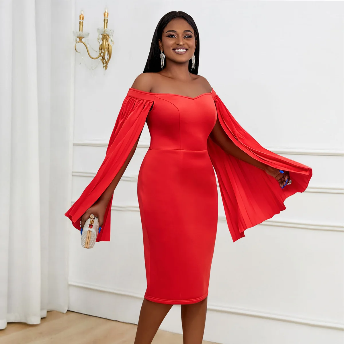 New Fashion Off The Shoulder Red Bodycon Knee Length Birthday Event Plus Size Outfits for Women Christmas Dress Vestidos 2023
New Fashion Off The Shoulder Red Bodycon Knee Length Birthday Event Plus Size Outfits for Women Christmas Dress Vestidos 2023