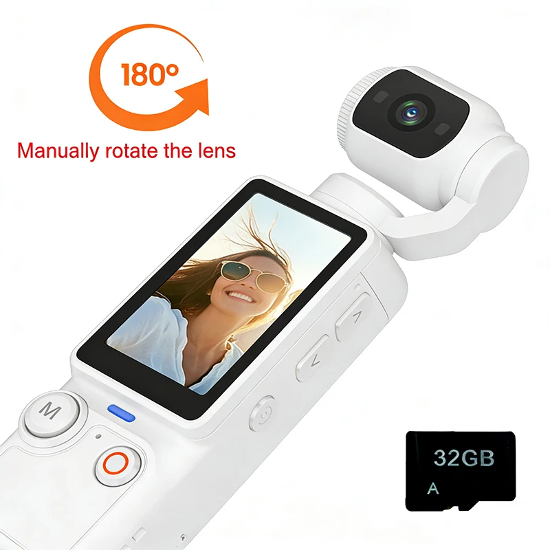 Спортивная носимая камера 1080P с USB-зарядкой, 180° ° Поворотная мини-спортивная камера для видеоблогинга с SD-картой на 32 ГБ
Спортивная носимая камера 1080P с USB-зарядкой, 180° ° Поворотная мини-спортивная камера для видеоблогинга с SD-картой на 32 ГБ