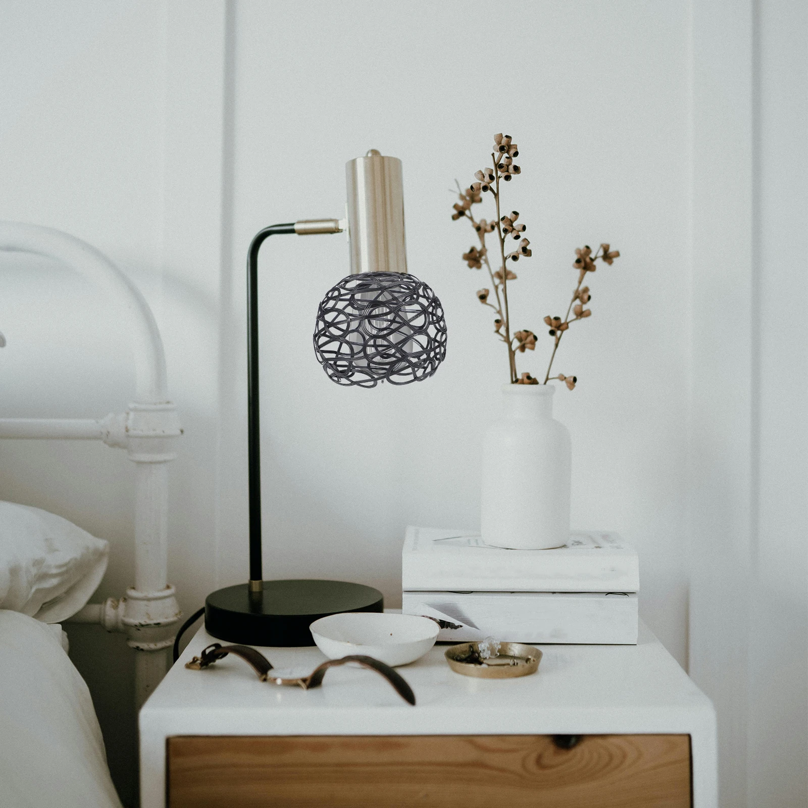 Black Lampshade Metal Wire Globe Cover for Ceiling Stand Floor Cage Replacement Decorative Lamp Shade Classic Design Sturdy 
Black Lampshade Metal Wire Globe Cover for Ceiling Stand Floor Cage Replacement Decorative Lamp Shade Classic Design Sturdy