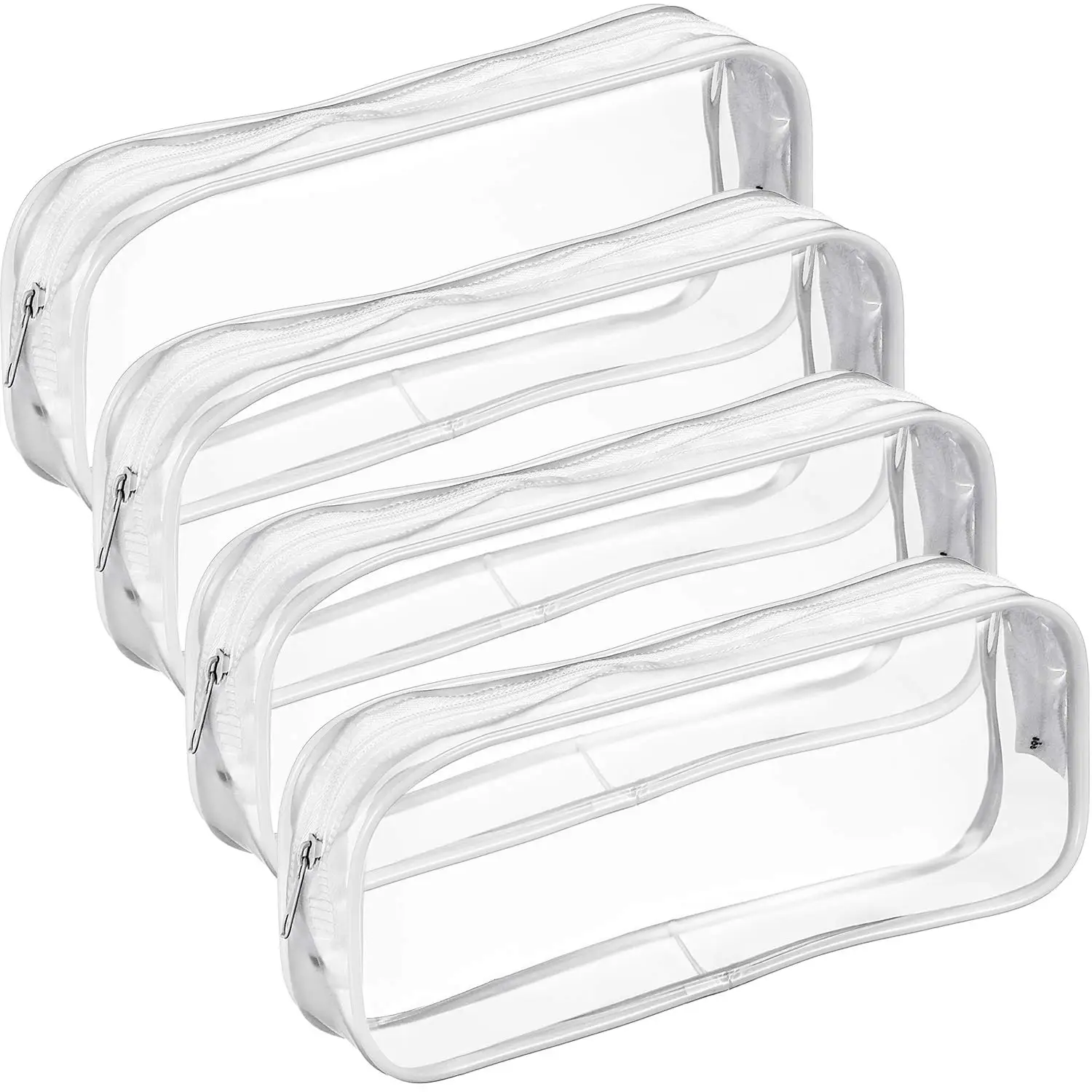 Clear PVC Zipper Pouch for Travel, Makeup, and Stationery - Large Capacity, White
Clear PVC Zipper Pouch for Travel, Makeup, and Stationery - Large Capacity, White