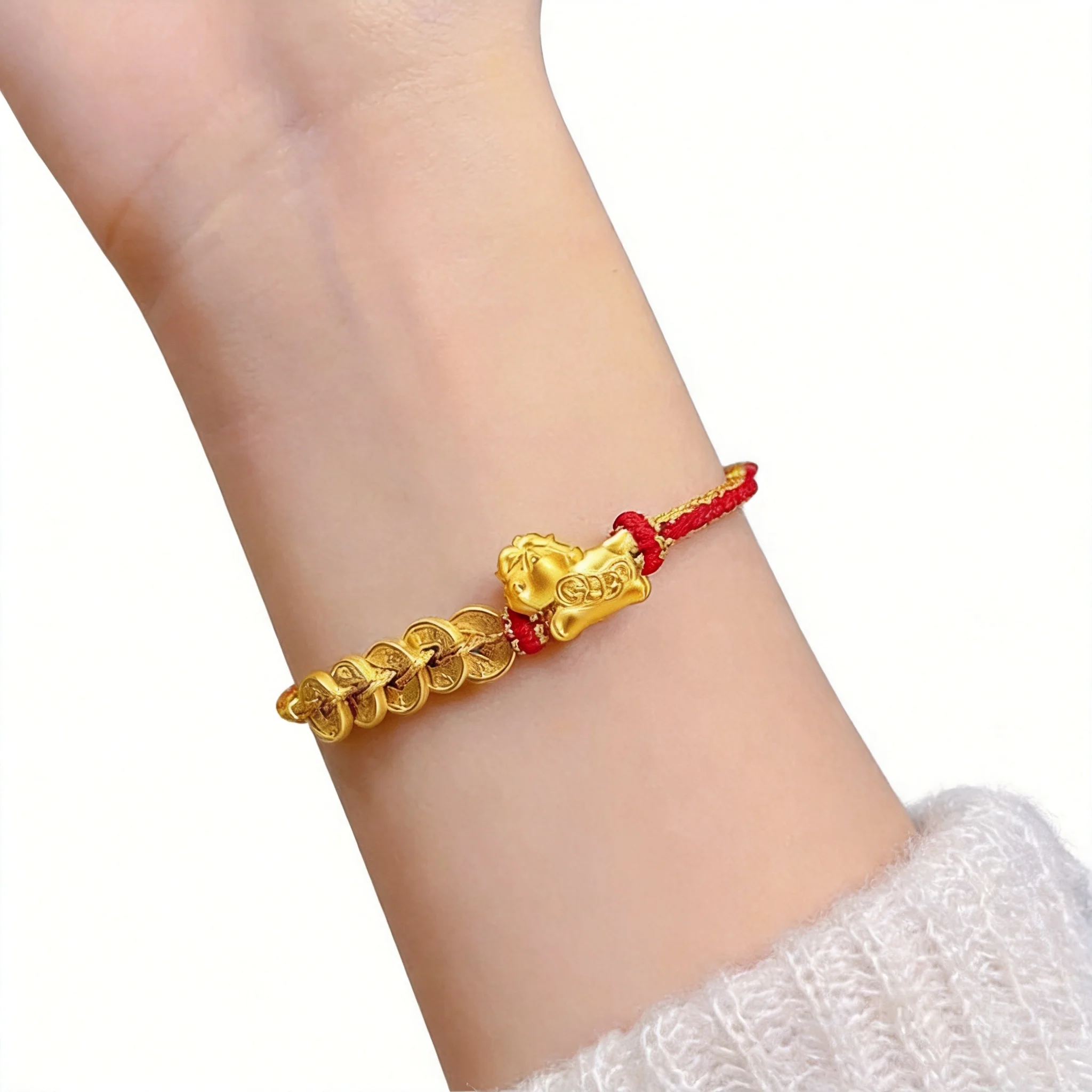 24k Real Gold Plated Chinese Style Lucky Five Emperor Coins Pixiu Red String Bracelet For Women Wealth Blessing Good Luck Jewelr
24k Real Gold Plated Chinese Style Lucky Five Emperor Coins Pixiu Red String Bracelet For Women Wealth Blessing Good Luck Jewelr