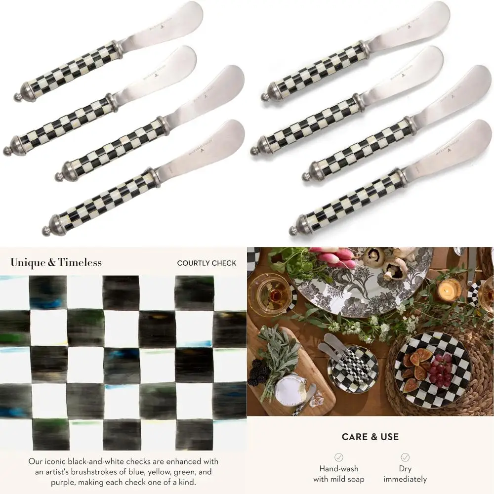 Расширители Charcuterie из нержавеющей стали, набор из 4 предметов, черно-белый клетчатый дизайн
Расширители Charcuterie из нержавеющей стали, набор из 4 предметов, черно-белый клетчатый дизайн