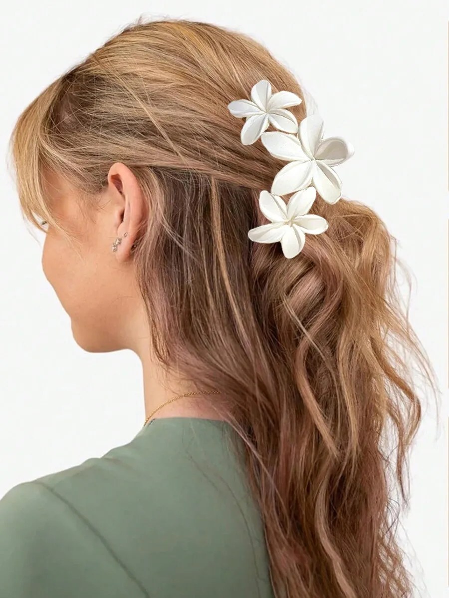 3pcs Medium Frosted Plumeria Flower Hair Claw Clips For Women White
3pcs Medium Frosted Plumeria Flower Hair Claw Clips For Women White