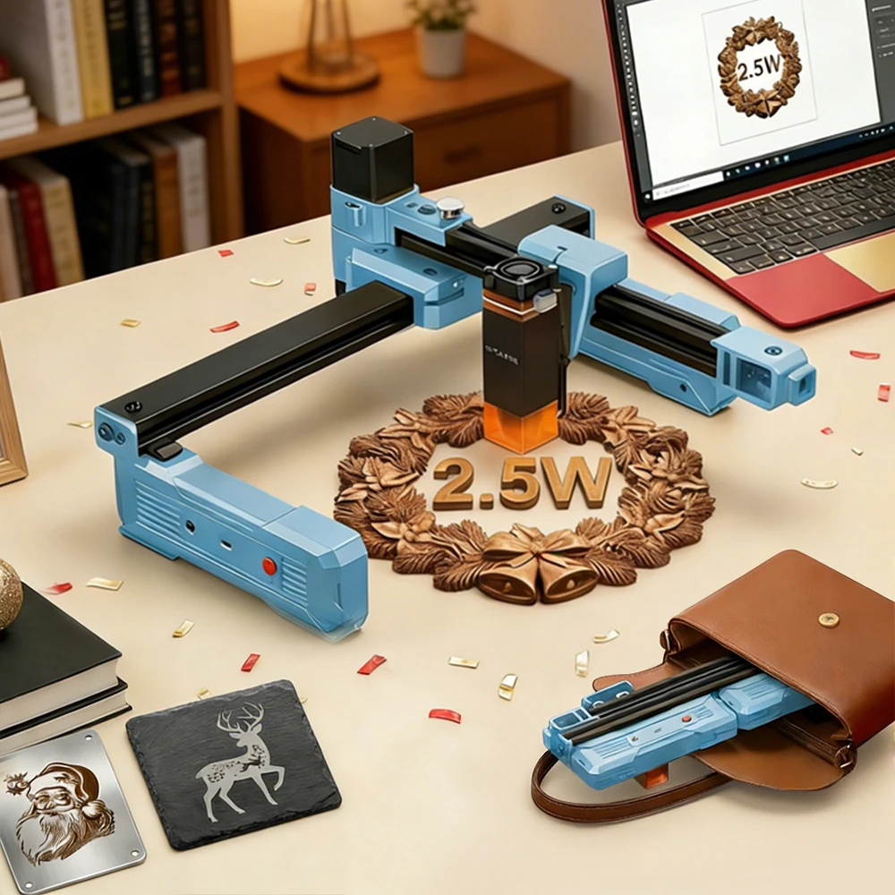 Artilume S1 Foldable Laser Engraver 2.5W . 0.01mm Precision, 150x200mm Area (2X). Engraves Wood, Leather, Acrylic. Create Soccer Coasters, Keychains. Easter, Mother's Day. Foldable. Beginners.
Artilume S1 Foldable Laser Engraver 2.5W . 0.01mm Precision, 150x200mm Area (2X). Engraves Wood, Leather, Acrylic. Create Soccer Coasters, Keychains. Easter, Mother's Day. Foldable. Beginners.