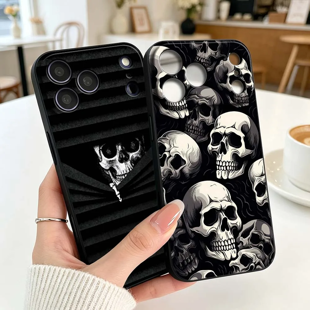 Black Skull Pattern For Apple iPhone 17 Air 16 16e 15 14 13 12 11 XS Pro Max Plus Black Soft Cover Phone Case
Black Skull Pattern For Apple iPhone 17 Air 16 16e 15 14 13 12 11 XS Pro Max Plus Black Soft Cover Phone Case