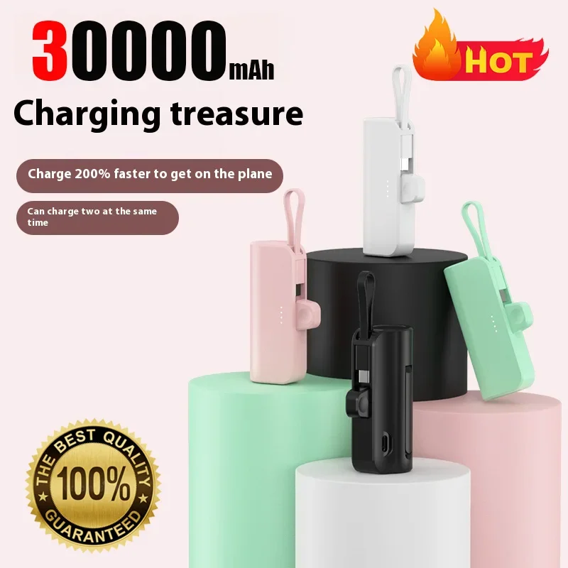30000mAh 25W Portable Power Bank Mini Lightweight External Battery for iPhone Samsung Xiaomi Built-in Type C Lightning Plug
30000mAh 25W Portable Power Bank Mini Lightweight External Battery for iPhone Samsung Xiaomi Built-in Type C Lightning Plug