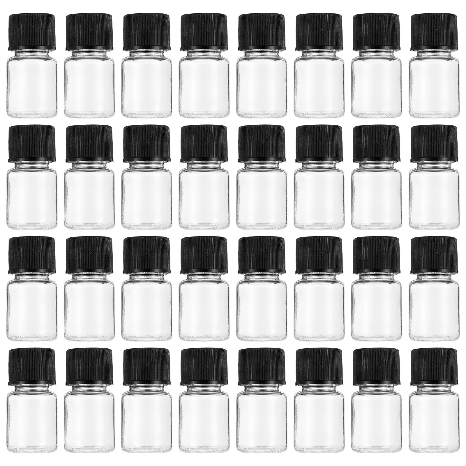 50pcs 5ml Clear Sample Bottles Black Screw Caps Empty Refillable Essential Oil Vials Travel Size Storage Solutions
50pcs 5ml Clear Sample Bottles Black Screw Caps Empty Refillable Essential Oil Vials Travel Size Storage Solutions