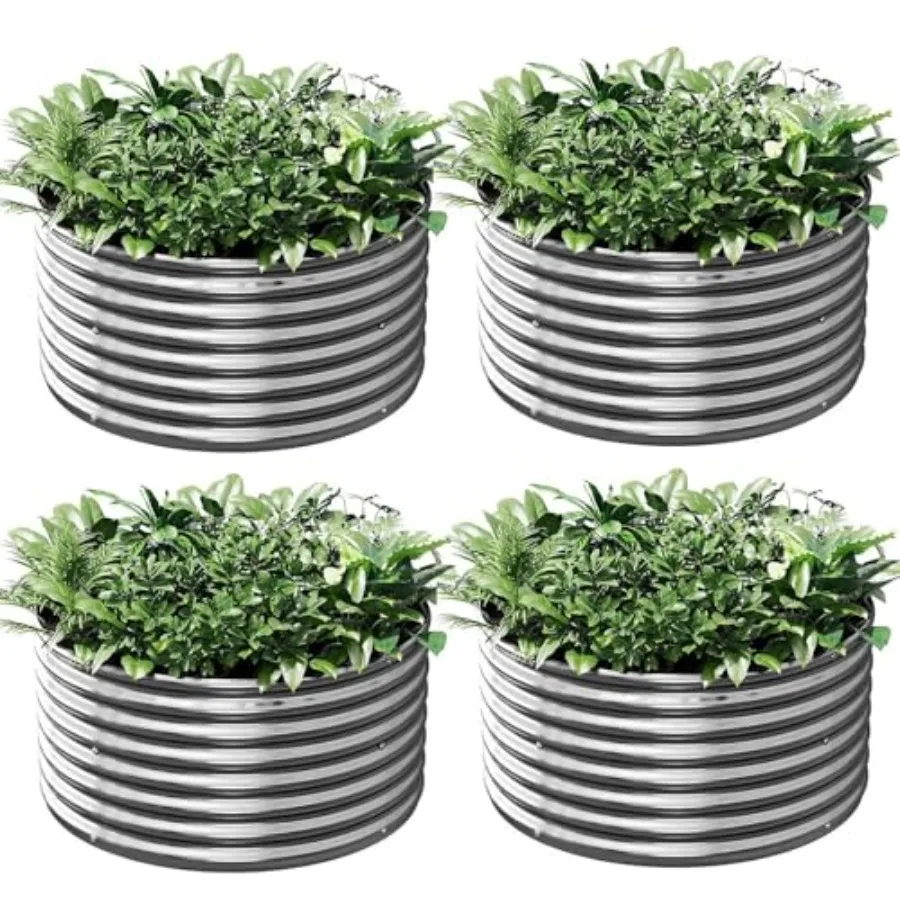 Pack Round Galvanized Raised Garden Bed Outdoor, Metal Garden Bed for Vegetables, Above Ground Garden Box for Flower, Steel Rai
Pack Round Galvanized Raised Garden Bed Outdoor, Metal Garden Bed for Vegetables, Above Ground Garden Box for Flower, Steel Rai
