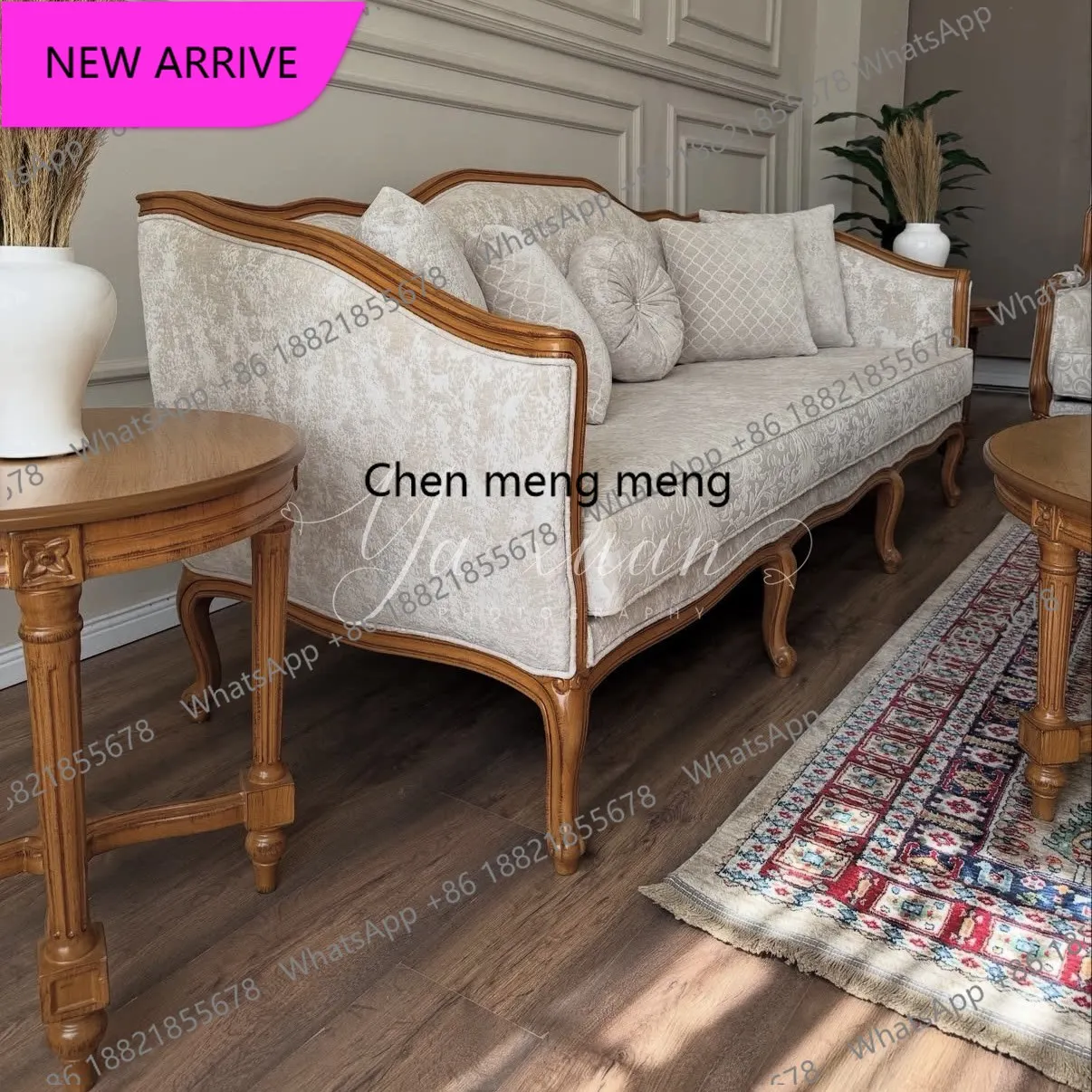 CC French American solid wood living room sofa set retro casual European jacquard fabric sofa
CC French American solid wood living room sofa set retro casual European jacquard fabric sofa
