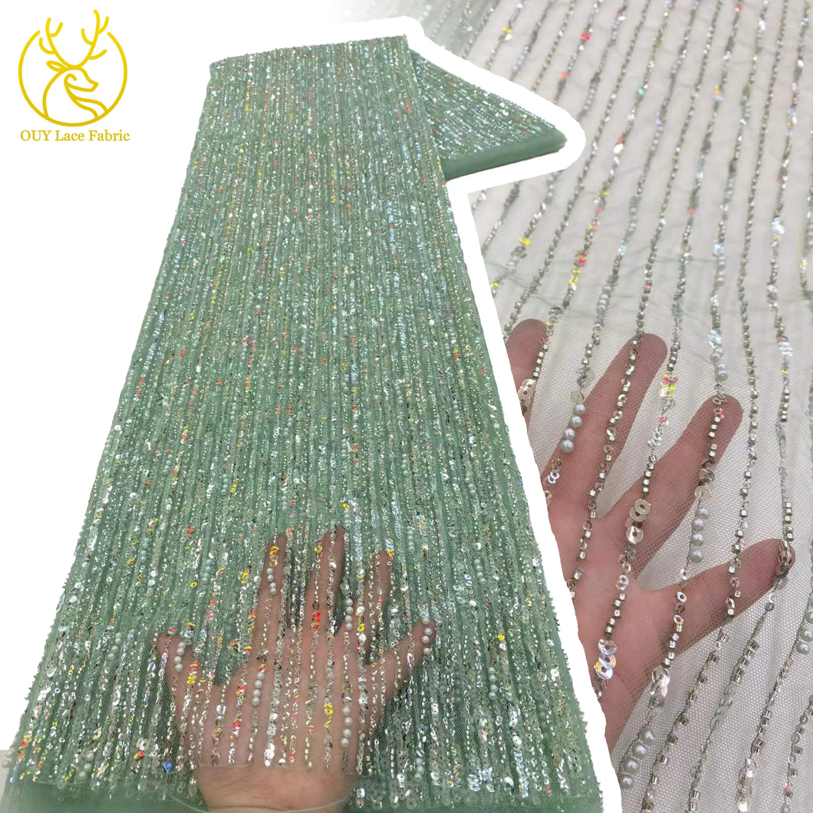 African Beaded Sequin Lace Fabric 2025 Nigeria Bridal Gowns High Quality French Tulle Lace Fabric For Wedding Dresses 5 Yards
African Beaded Sequin Lace Fabric 2025 Nigeria Bridal Gowns High Quality French Tulle Lace Fabric For Wedding Dresses 5 Yards