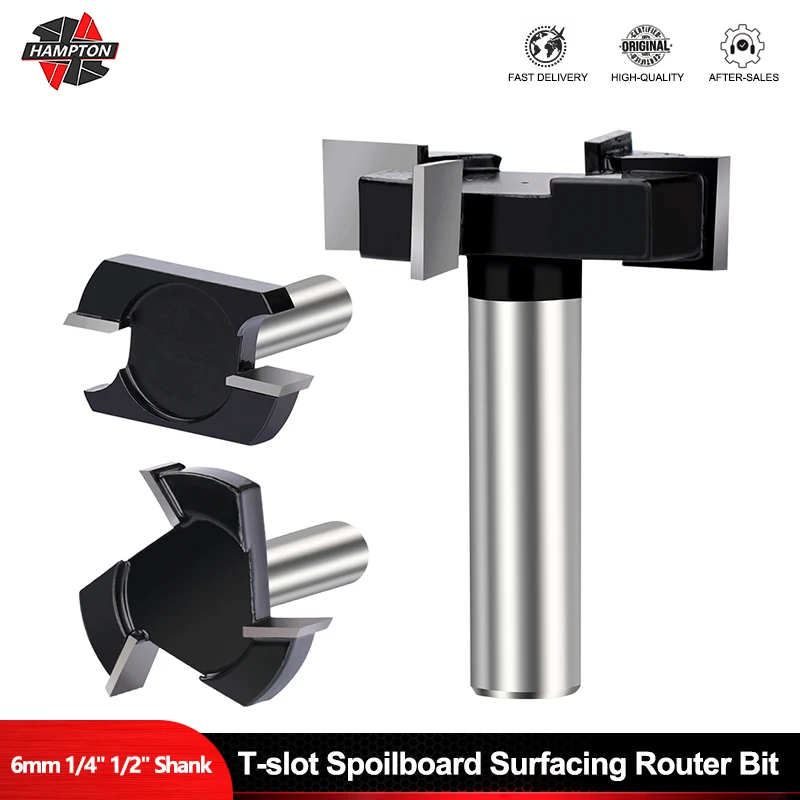 HAMPTON Straight Edge Slotting Milling Cutter T-Slot Router Bits 6mm 1/4" 1/2" Shank 2/3/4 Teeth Wood Slab Flattening Router Bit
HAMPTON Straight Edge Slotting Milling Cutter T-Slot Router Bits 6mm 1/4" 1/2" Shank 2/3/4 Teeth Wood Slab Flattening Router Bit