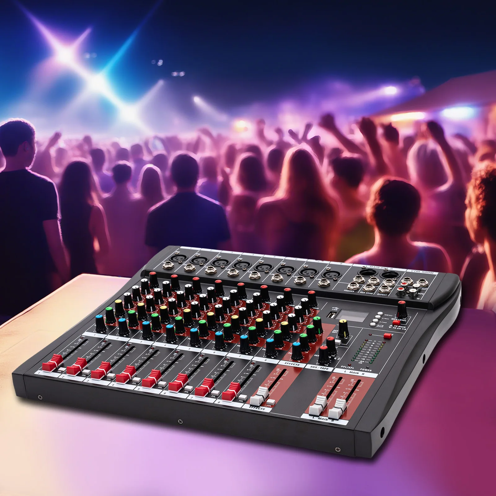 8-Channel Audio Mixer with3-Band EQ &FX Send,Professional Sound Console for Live Streaming,Podcasting, and Home Studio Recording
8-Channel Audio Mixer with3-Band EQ &FX Send,Professional Sound Console for Live Streaming,Podcasting, and Home Studio Recording
