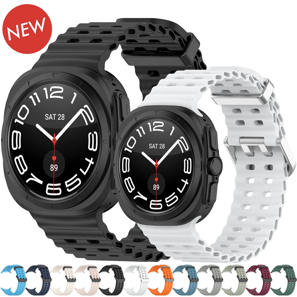 Силиконовый ремешок Ocean Sport для Samsung Galaxy Watch 7 Ultra 47 мм, быстросъемный Соединительный браслет для GALAXY ULTRA7 47 мм, аксессуары
Силиконовый ремешок Ocean Sport для Samsung Galaxy Watch 7 Ultra 47 мм, быстросъемный Соединительный браслет для GALAXY ULTRA7 47 мм, аксессуары