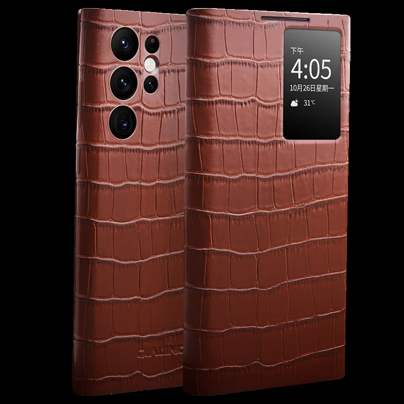 2023 New Qialino Genuine Leather Case For Samsung Galaxy S22 S22+ S22 Ultra Light Phone Cover With Smart View Case For S22 Ultra
2023 New Qialino Genuine Leather Case For Samsung Galaxy S22 S22+ S22 Ultra Light Phone Cover With Smart View Case For S22 Ultra