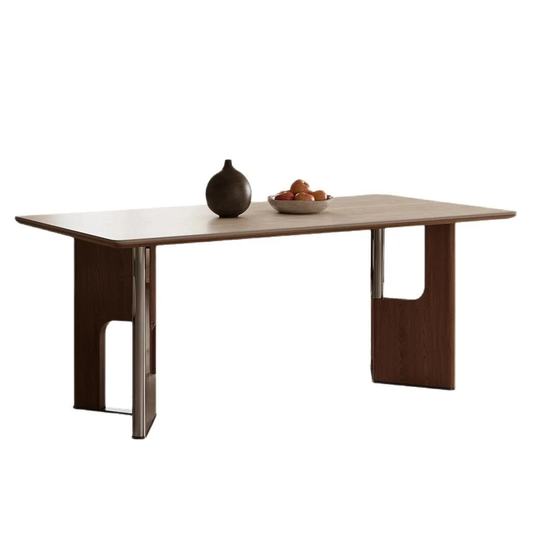 #French Vintage-Style Solid Wood Dining Set for Small Homes Rectangular Table with Porous Stone Top
#French Vintage-Style Solid Wood Dining Set for Small Homes Rectangular Table with Porous Stone Top