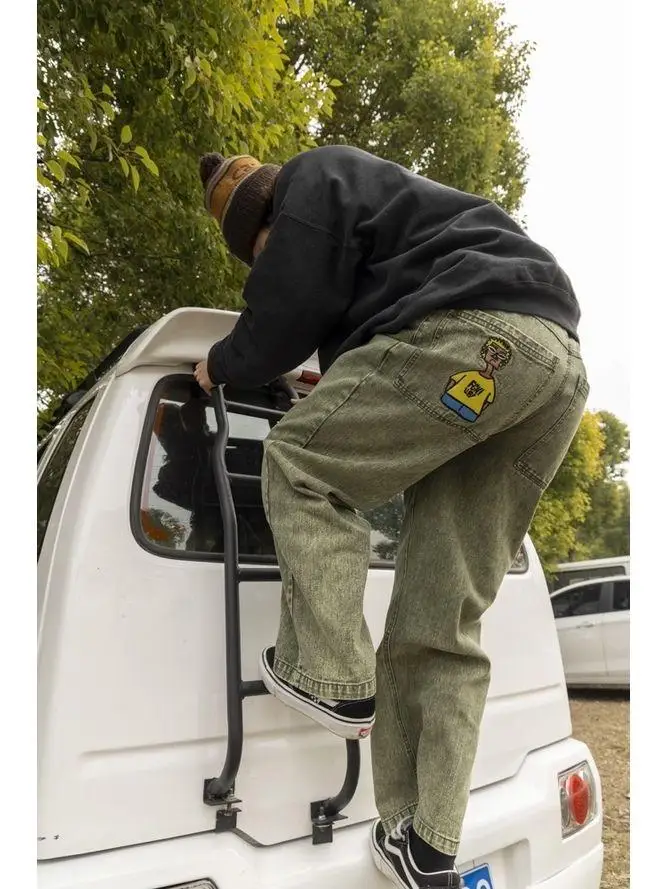 Retro American Embroidered Straight Leg Men's Jeans Streetwear Waed Loose Skateboard Wide Leg Casual Sport Long Trousers
Retro American Embroidered Straight Leg Men's Jeans Streetwear Waed Loose Skateboard Wide Leg Casual Sport Long Trousers