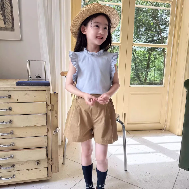 2025 Girls Simple Style Summer Outdoor Cotton Top Versatile Shorts Set Casual Suit Daily Wear Everyday Everyday Outfit Matching
2025 Girls Simple Style Summer Outdoor Cotton Top Versatile Shorts Set Casual Suit Daily Wear Everyday Everyday Outfit Matching