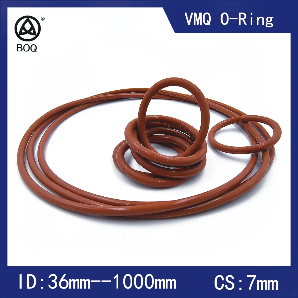 CS 7 mm ID 36 - 1000 mm VMQ Red Silicone O-Ring Food Grade Sealing Ring Waterproof Insulated Gasket for Industrial Use
CS 7 mm ID 36 - 1000 mm VMQ Red Silicone O-Ring Food Grade Sealing Ring Waterproof Insulated Gasket for Industrial Use
