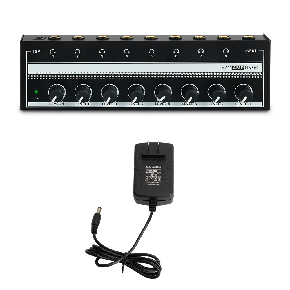 Audio Mixer Ultra-Compact 8 Channels HA800 Stereo Amplifier Mini Stereo Headphone Amplifier with Power Adapter
Audio Mixer Ultra-Compact 8 Channels HA800 Stereo Amplifier Mini Stereo Headphone Amplifier with Power Adapter