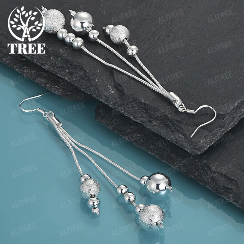 Round Beads Earrings 925 Sterling Silver Drop Earrings For Women Engagement Wedding Party Fashion Grace Jewelry Gift Accessories
Round Beads Earrings 925 Sterling Silver Drop Earrings For Women Engagement Wedding Party Fashion Grace Jewelry Gift Accessories