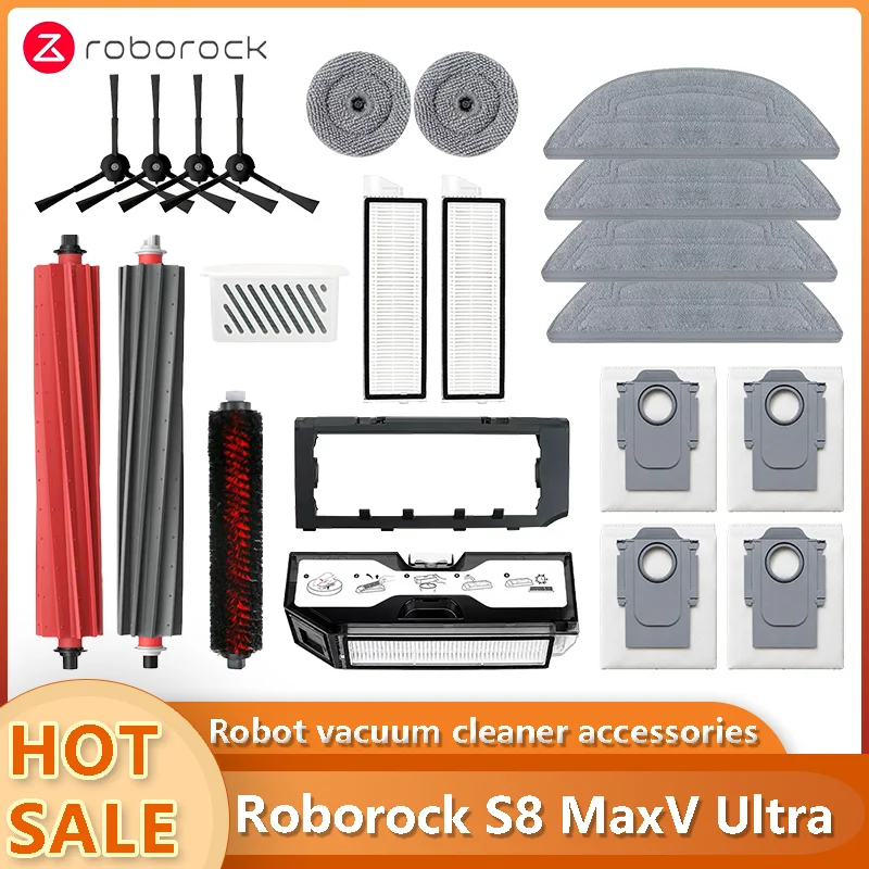 Roborock S8 MaxV Ultra Robot Vacuums Cleaner Accessory Dust Bag Main Side Brush Hepa Filter Mop Cloths Spare
Roborock S8 MaxV Ultra Robot Vacuums Cleaner Accessory Dust Bag Main Side Brush Hepa Filter Mop Cloths Spare