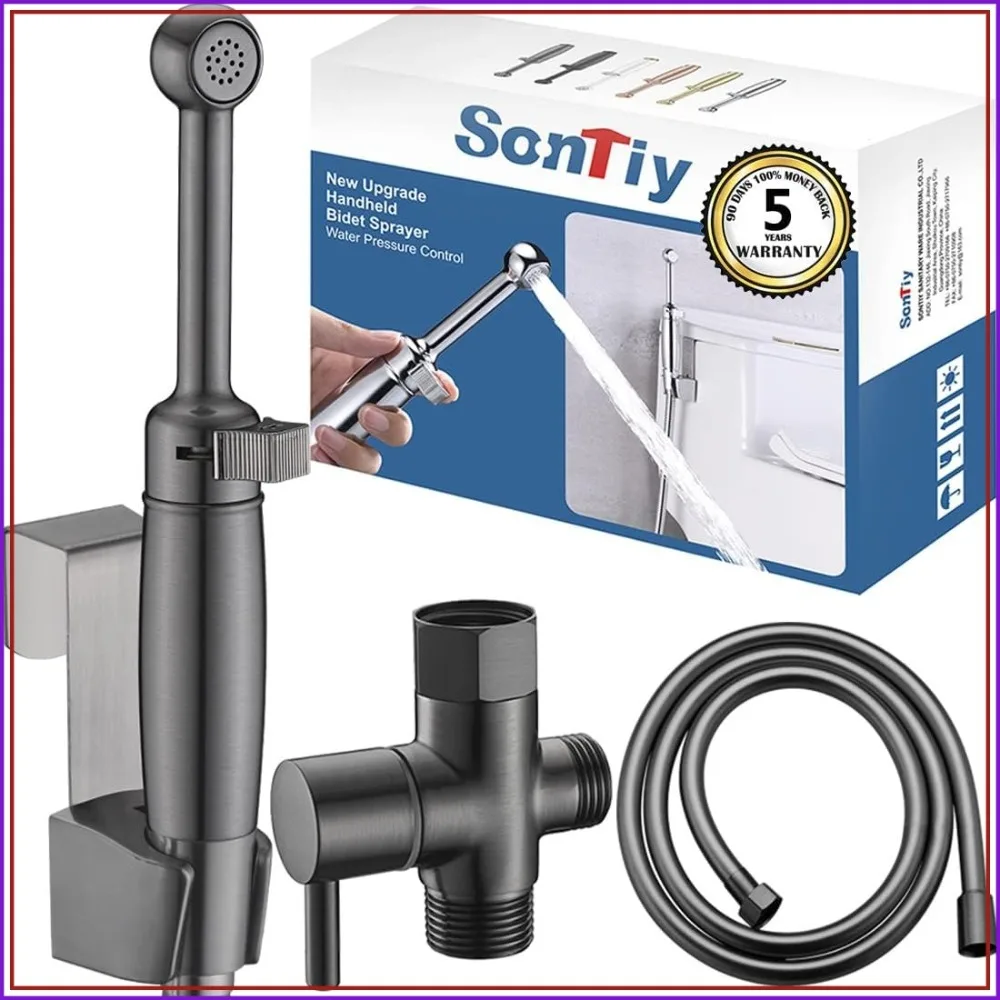 Handheld Bidet Toilet Sprayer Gunmetal, Cloth Diaper Sprayer with Adjustable Pressure Control, Solid Brass, 7.2" Wand
Handheld Bidet Toilet Sprayer Gunmetal, Cloth Diaper Sprayer with Adjustable Pressure Control, Solid Brass, 7.2" Wand