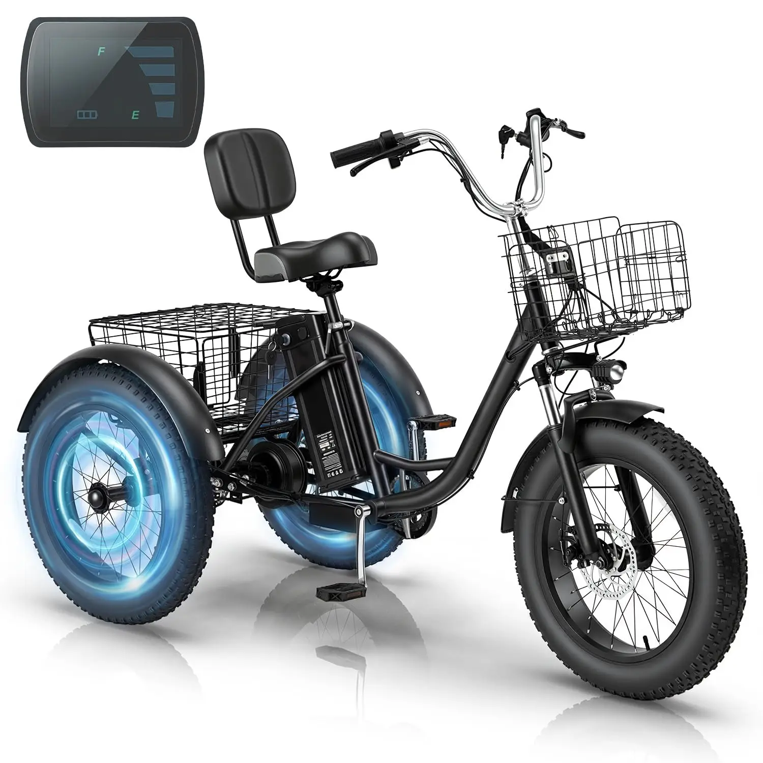 Adult Electric Trike 750W Brushless Motor Fat Tire 20" x 4" Removable Battery Step-Thru 3-Wheel E-Bicycle 20+ MPH, Customized
Adult Electric Trike 750W Brushless Motor Fat Tire 20" x 4" Removable Battery Step-Thru 3-Wheel E-Bicycle 20+ MPH, Customized