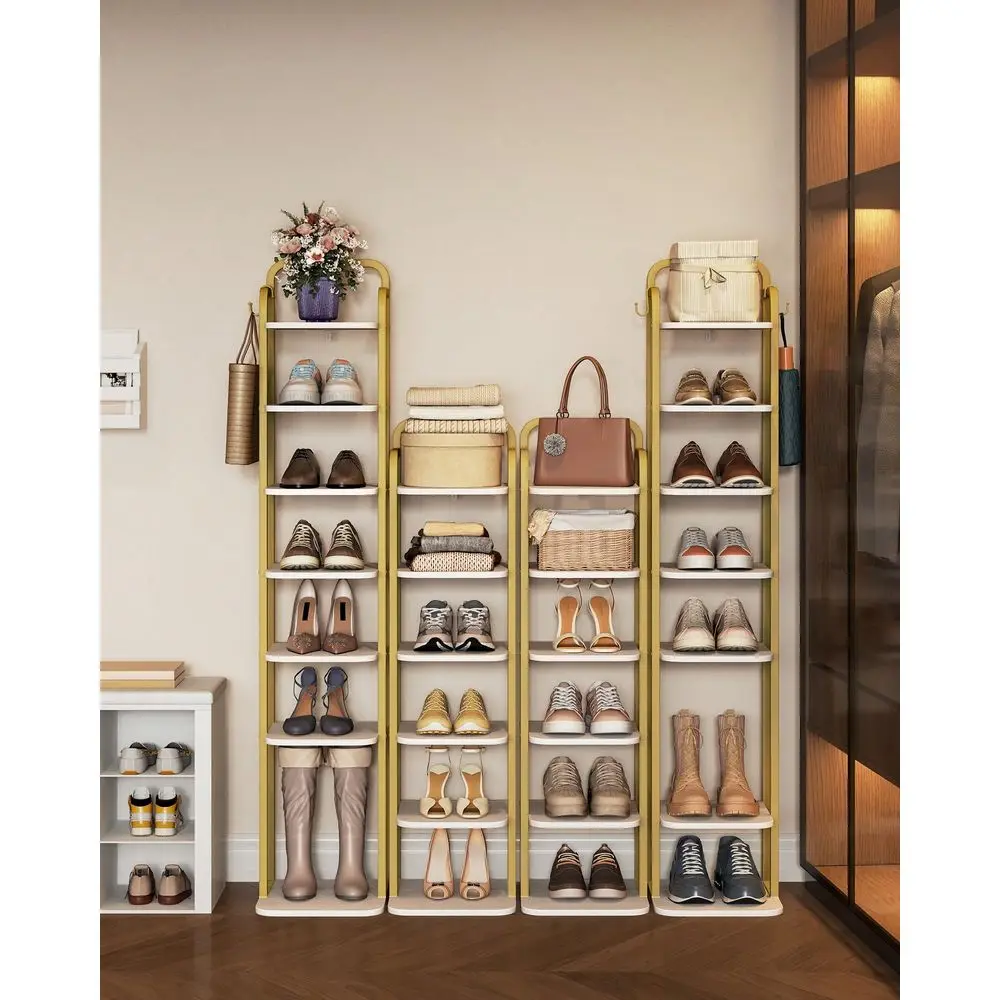6 Tiers Vertical Shoe Rack, Narrow Shoe Tower, Tall Shoes Shelf With 2 Hooks, Adjustable Shelves, Corner Shoes Shelves For Smal
6 Tiers Vertical Shoe Rack, Narrow Shoe Tower, Tall Shoes Shelf With 2 Hooks, Adjustable Shelves, Corner Shoes Shelves For Smal