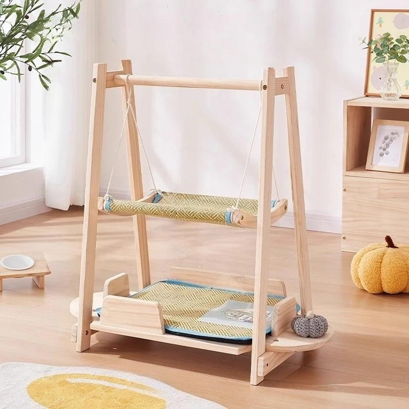 Double-layer Pet Hammock Comfortably Cats Swing Indoor Delicate Rest Area Thickened Pet Cradle Solid Wood Hanging Cat Hammack
Double-layer Pet Hammock Comfortably Cats Swing Indoor Delicate Rest Area Thickened Pet Cradle Solid Wood Hanging Cat Hammack