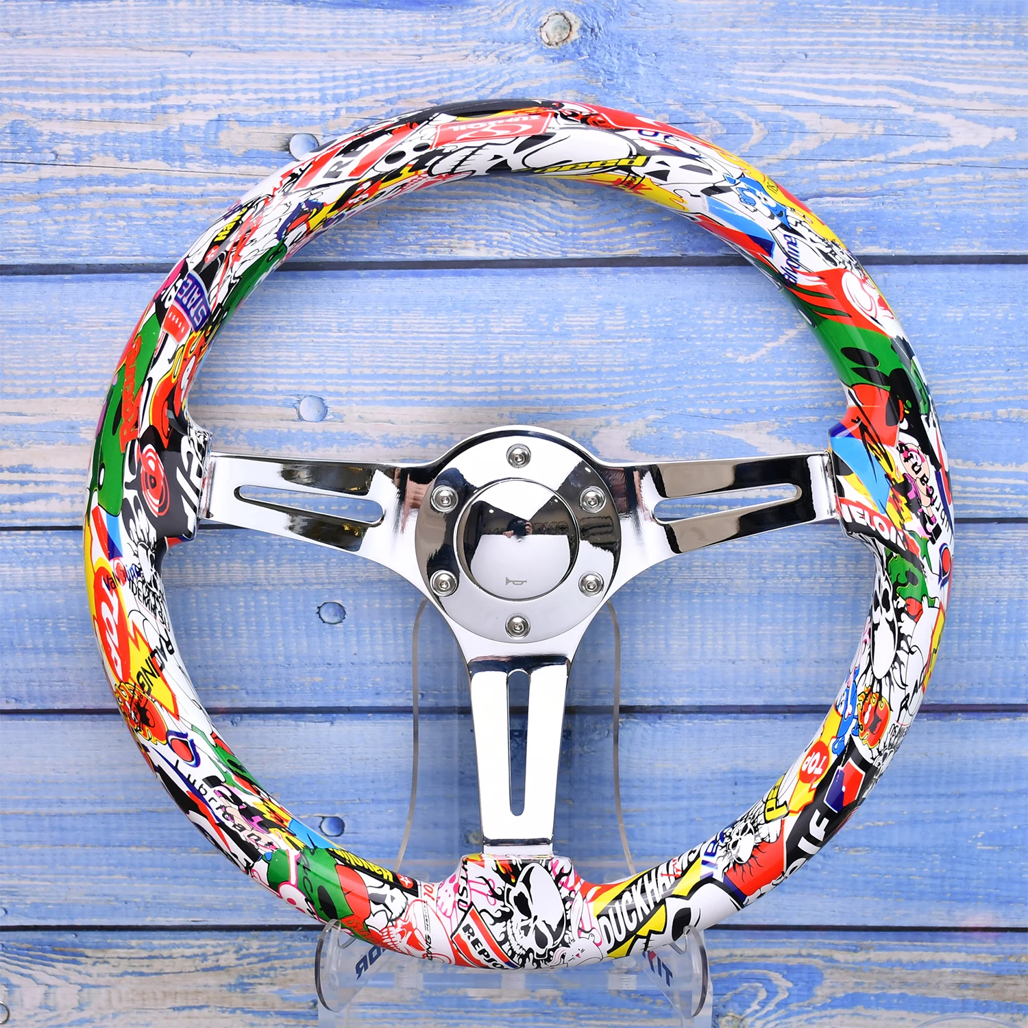Tiypeor 350MM Real Wood Electroplated Rainbow Colored Steering Wheel Colorful Design Racing Grade Auto Parts
Tiypeor 350MM Real Wood Electroplated Rainbow Colored Steering Wheel Colorful Design Racing Grade Auto Parts