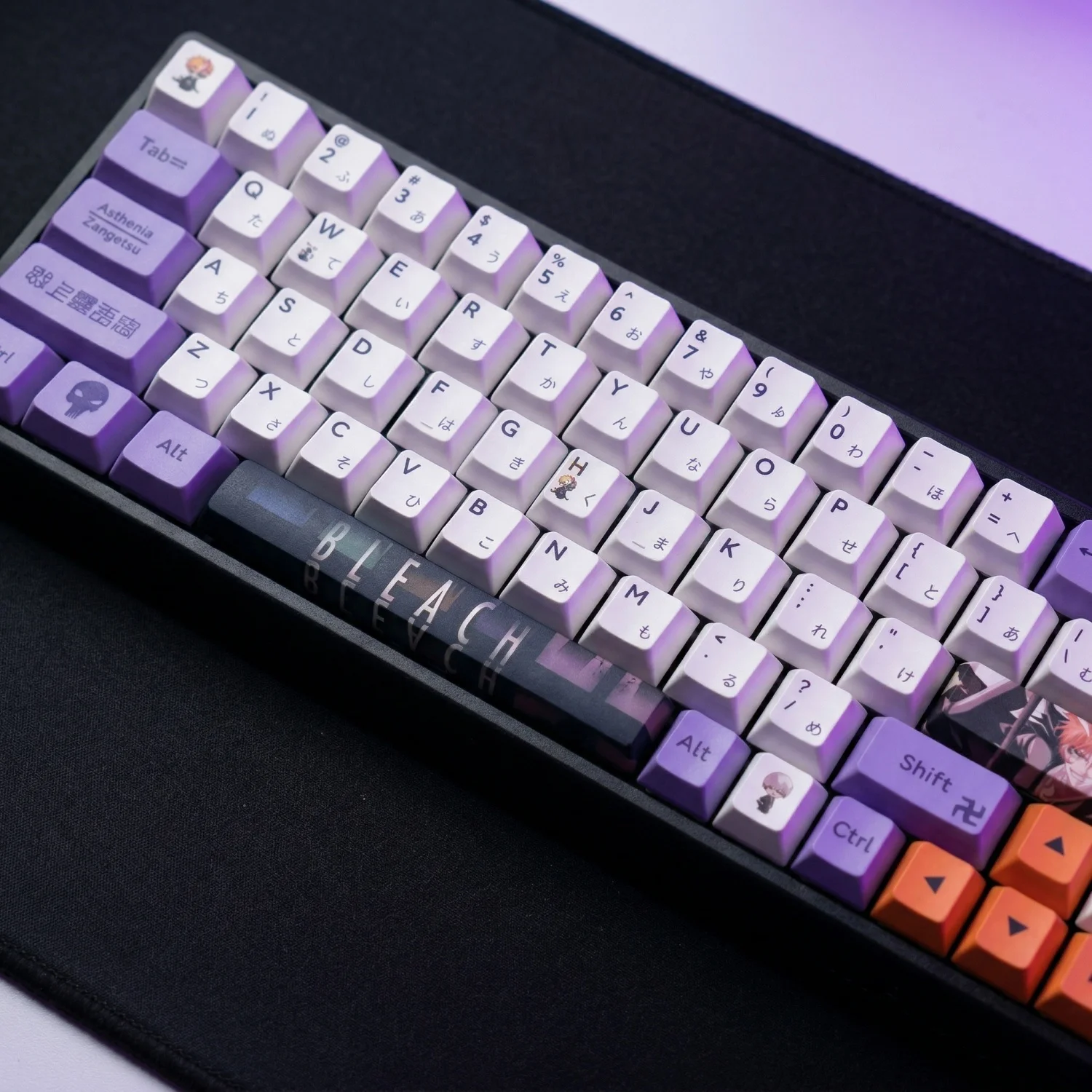 134keys Anime PBT Keyccap Set Anime Japan Cherry Keycaps Cartoon Big Set Key cap Full Set for Mechanical Keyboard Key caps