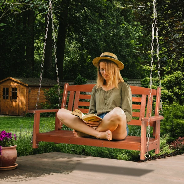 112*53*52Cm, reddish-brown, with iron chain, double-seat, wooden swing, 500Lbs, N001
112*53*52Cm, reddish-brown, with iron chain, double-seat, wooden swing, 500Lbs, N001