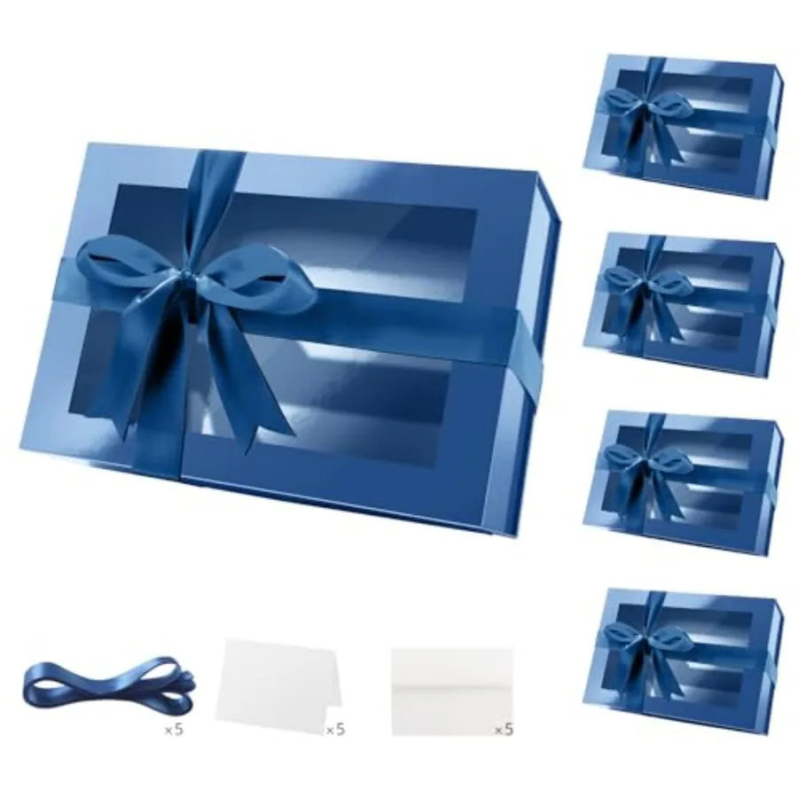 5 Large Blue Easter Gift Boxes with Windows, 13.5x9x4.1 Inch Clear Gift Boxes for Presents Contain Ribbons, Cards, Groomsmen Pr
5 Large Blue Easter Gift Boxes with Windows, 13.5x9x4.1 Inch Clear Gift Boxes for Presents Contain Ribbons, Cards, Groomsmen Pr