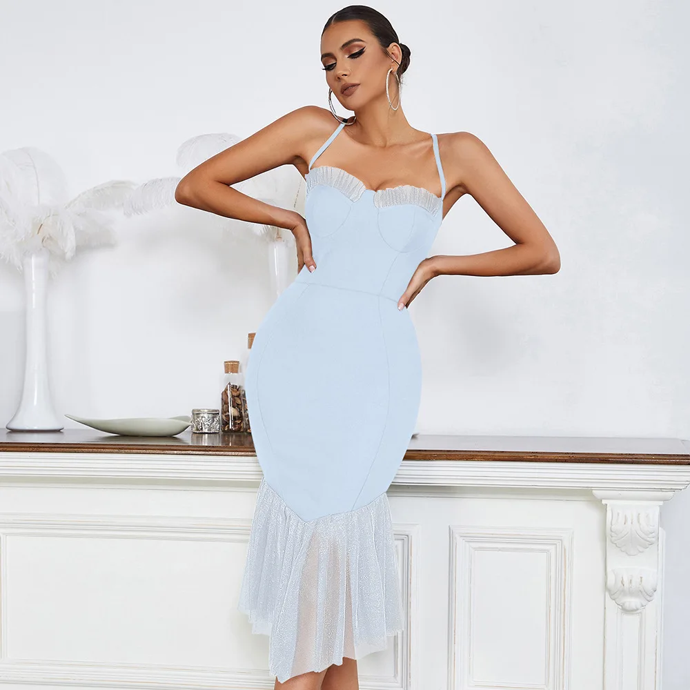 New simple fashion sexy suspender slim party dress women's party sexy temperament elegant high-end clothing dance costume
New simple fashion sexy suspender slim party dress women's party sexy temperament elegant high-end clothing dance costume