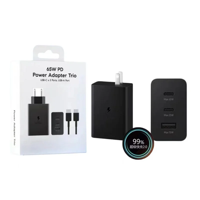 Зарядное устройство EU/US для телефонов Samsung 65W Super Fast Charger, совместимое с Galaxy S24 Ultra, S23, S22, серия Flip Fold, A35, A55, с кабелем и адаптером.
Зарядное устройство EU/US для телефонов Samsung 65W Super Fast Charger, совместимое с Galaxy S24 Ultra, S23, S22, серия Flip Fold, A35, A55, с кабелем и адаптером.