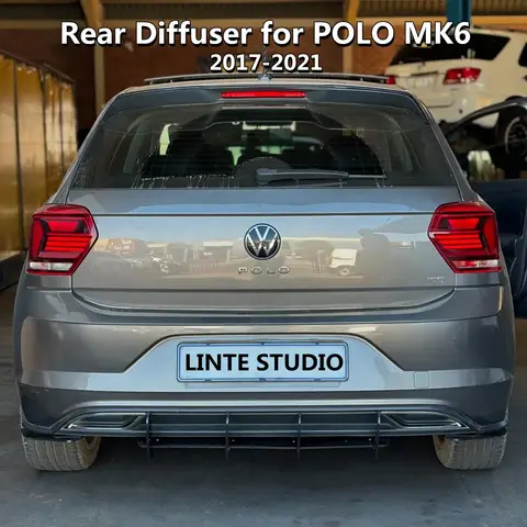 4 Fins Rear Bumper Diffuser for Volkswagen Vw Polo Mk6 Pre-Faclift 2017-2021 Standard Hatchback Bodykit Splitter Spoiler Tuning