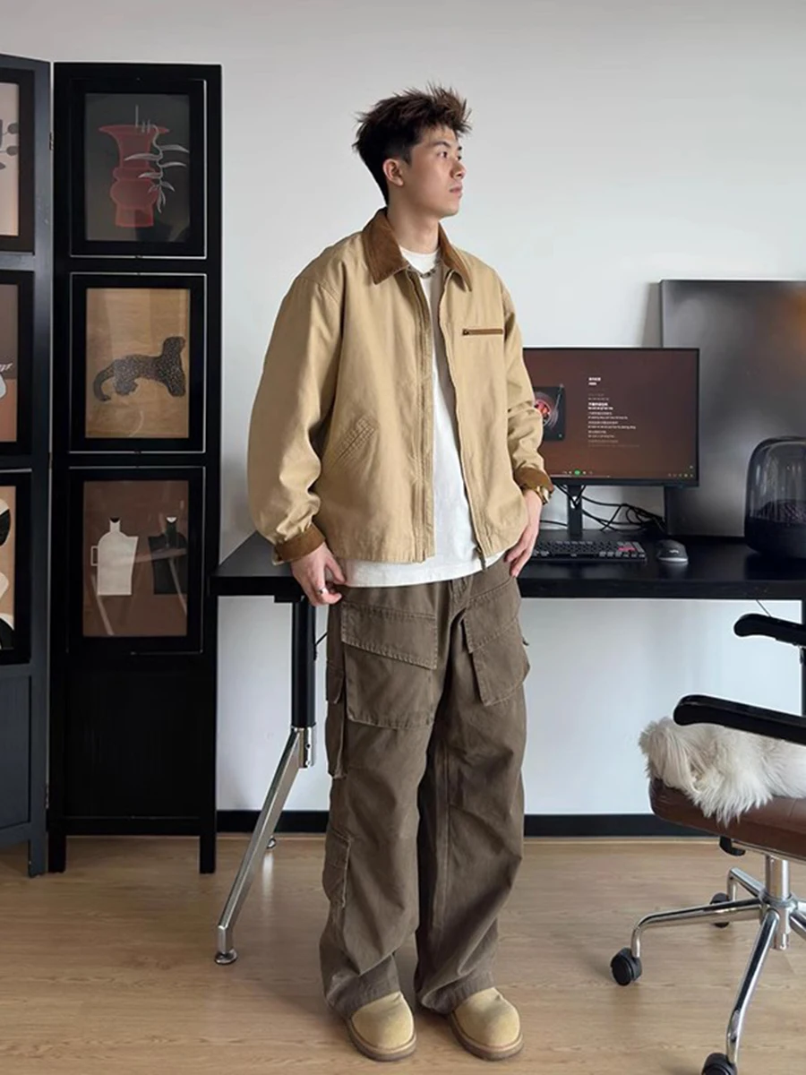 Khaki ort Men's Jaet Autumn High-End Feeling Cool American Sle Detroit Workwear Jaet 2024 New Model Loose Fit Waed
Khaki ort Men's Jaet Autumn High-End Feeling Cool American Sle Detroit Workwear Jaet 2024 New Model Loose Fit Waed