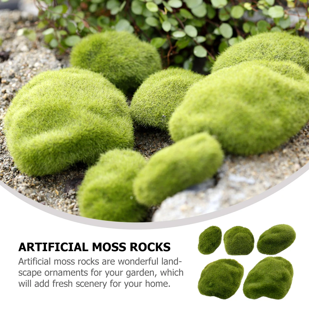 5Pcs Artificial Moss Stones Foam Material Realistic Fake Moss Rocks for Garden Bonsai Micro Landscape Use Garden Layout Prop
5Pcs Artificial Moss Stones Foam Material Realistic Fake Moss Rocks for Garden Bonsai Micro Landscape Use Garden Layout Prop