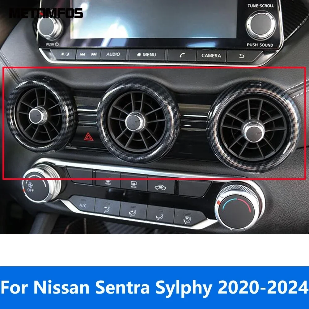 For Nissan Sentra Sylphy 2020-2023 2024 Carbon Fiber Center Console Air Condition Vent Cover Trim AC Outlet Ring Car Accessories
For Nissan Sentra Sylphy 2020-2023 2024 Carbon Fiber Center Console Air Condition Vent Cover Trim AC Outlet Ring Car Accessories