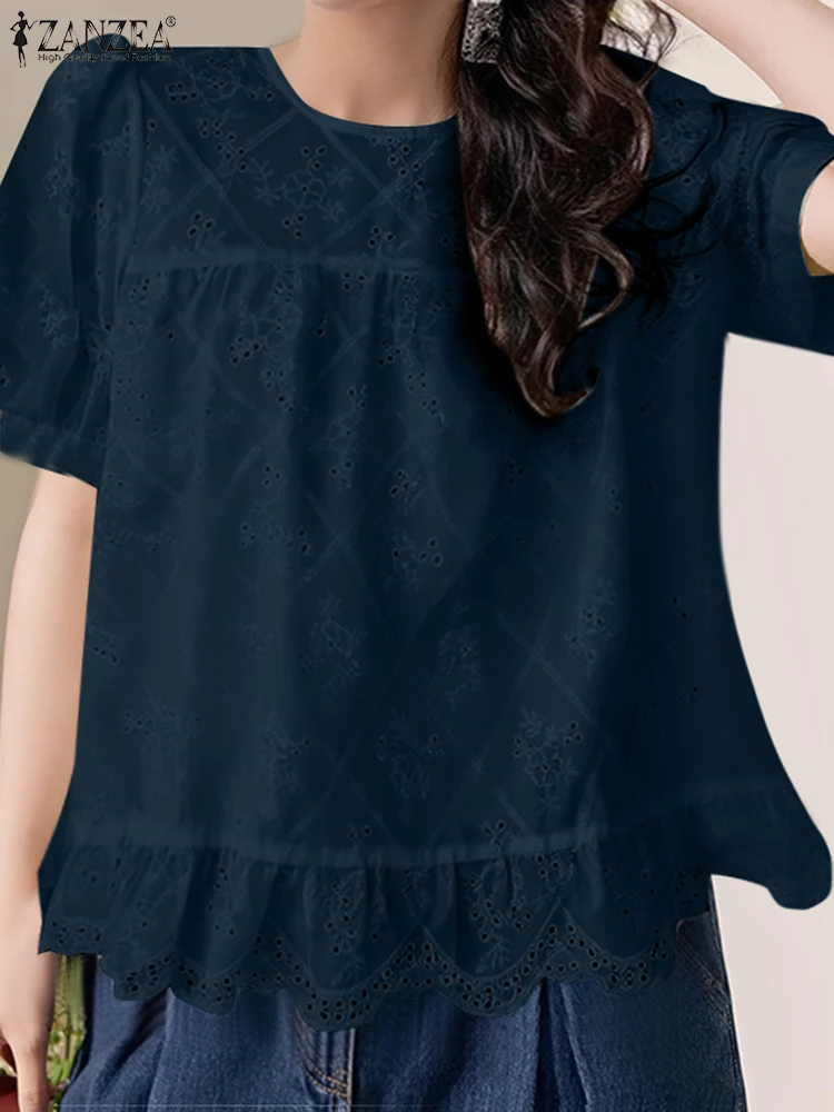 2025 Casual Loose Short Puff Sleeve Blouse ZANZEA Women Summer Tops Fashion Cotton Lace Tunics Korean Irregular Hem Blusas Femme
2025 Casual Loose Short Puff Sleeve Blouse ZANZEA Women Summer Tops Fashion Cotton Lace Tunics Korean Irregular Hem Blusas Femme