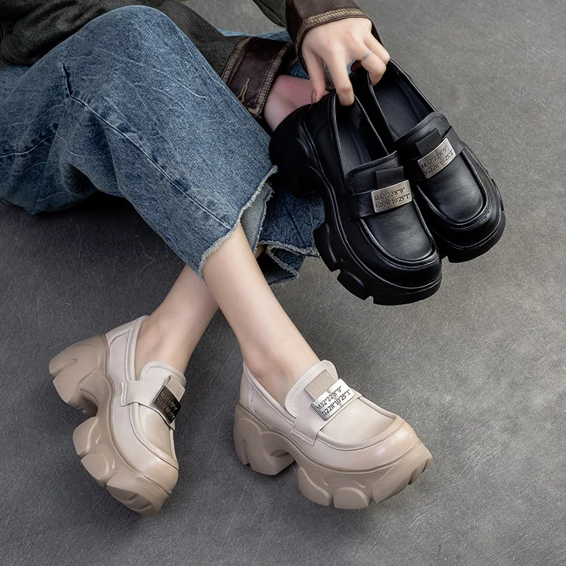 Women Loafers Pumps Leather Black High Heels Wedge Shoes Women Handmade Genuine Leather Women Pumps Slip On Casual Spring2024
Women Loafers Pumps Leather Black High Heels Wedge Shoes Women Handmade Genuine Leather Women Pumps Slip On Casual Spring2024