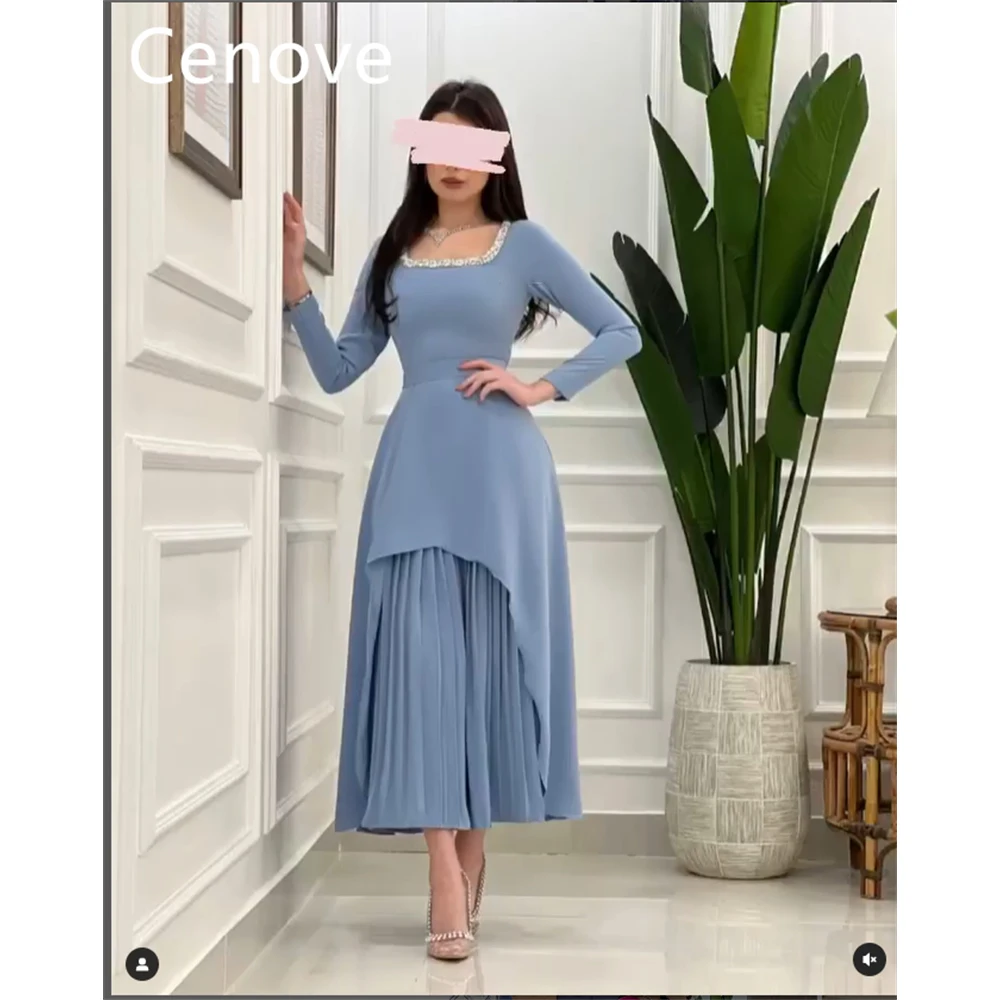 Noble Blue A-Line Square Neckline Summer Formal Evening Dress For Women 2023 Long Sleeves With Draped Custom Gowns Prom Dress
Noble Blue A-Line Square Neckline Summer Formal Evening Dress For Women 2023 Long Sleeves With Draped Custom Gowns Prom Dress