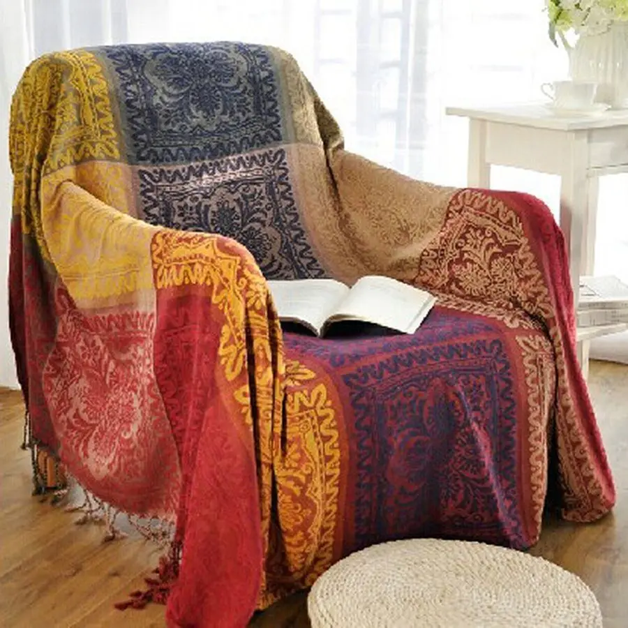 Boho Sofa Cover, Chenille Jacquard Tassels Throw Blankets for Couch Bed, Decorative Sofa Slipcover Protector Colorful Tribal Pat
Boho Sofa Cover, Chenille Jacquard Tassels Throw Blankets for Couch Bed, Decorative Sofa Slipcover Protector Colorful Tribal Pat