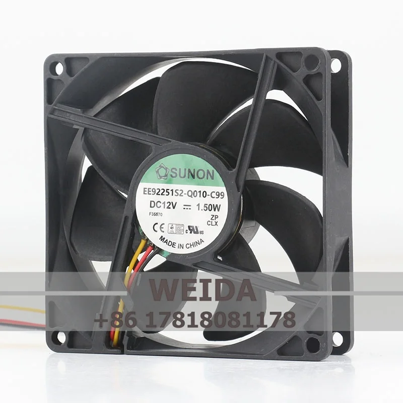 SUNON Precision EE92251S2-Q010-C99 9025 5V 24V 48V DC12V 1.50W Silent 9CM 90X90X25MM Cooling Fan
SUNON Precision EE92251S2-Q010-C99 9025 5V 24V 48V DC12V 1.50W Silent 9CM 90X90X25MM Cooling Fan