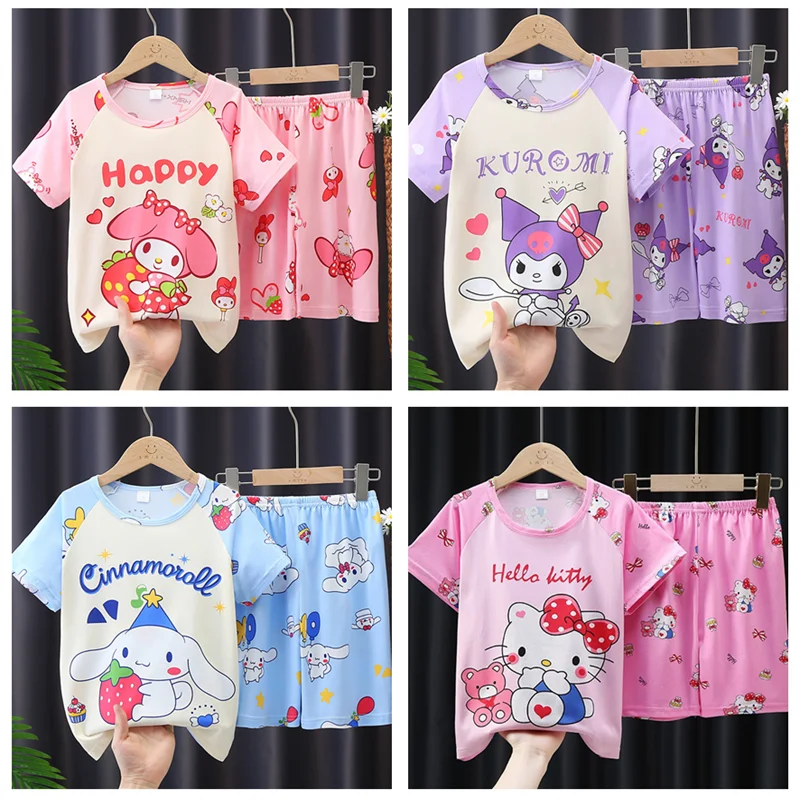 2023 Summer Kawaii Sanrios Kuromi Pajamas Set Cute Anime Cinnamoroll My Melody Children Sleepwear Boys Girls Home Clothes Gifts
2023 Summer Kawaii Sanrios Kuromi Pajamas Set Cute Anime Cinnamoroll My Melody Children Sleepwear Boys Girls Home Clothes Gifts