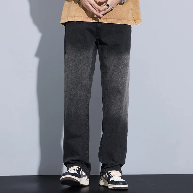 Four Seasons New Fashion Men's American Washed Vintage Loose Wide Leg Jeans Pants Gradient Color Driped Straight Denim Trousers
Four Seasons New Fashion Men's American Washed Vintage Loose Wide Leg Jeans Pants Gradient Color Driped Straight Denim Trousers