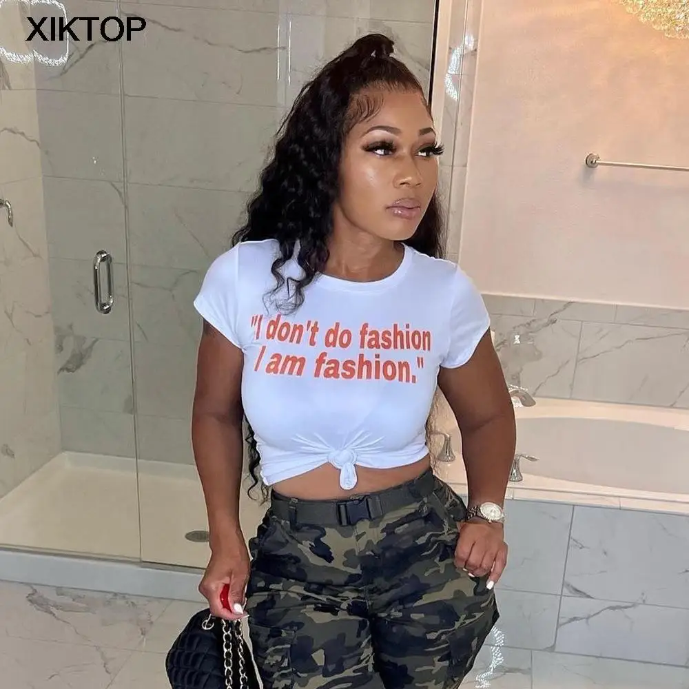 Xiktop Y2K White Crop T Shirt Women Letter Print O-Neck Short Sleeve Casual Crop Tops Fashion Cute Streetwear Summer Slim Tees
Xiktop Y2K White Crop T Shirt Women Letter Print O-Neck Short Sleeve Casual Crop Tops Fashion Cute Streetwear Summer Slim Tees