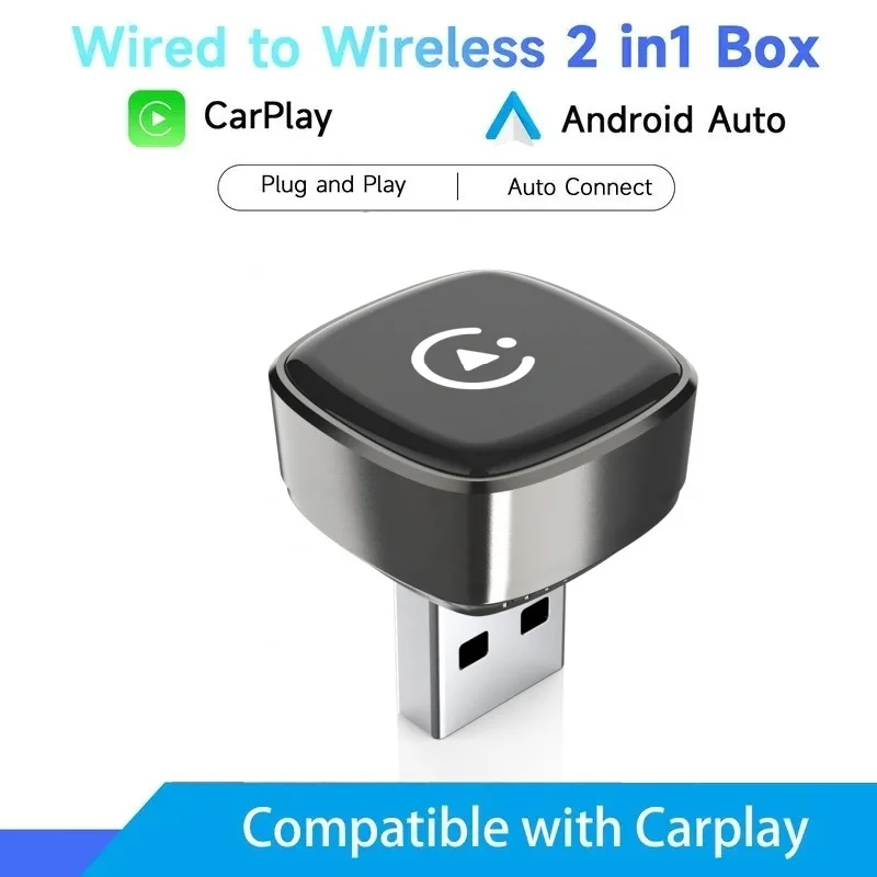 2-in-1 Wireless CarPlay & Android Auto Adapter Plug & Play 15s Fast Connection Auto Reconnect Wired to Wireless Dongle for Factory Wired CarPlay Cars
2-in-1 Wireless CarPlay & Android Auto Adapter Plug & Play 15s Fast Connection Auto Reconnect Wired to Wireless Dongle for Factory Wired CarPlay Cars