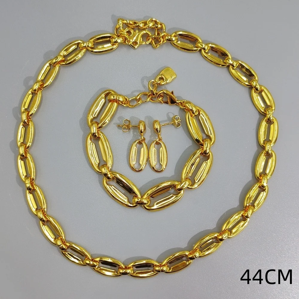 2026 New Neutral High Quality Gold Silver Geometric Chain Earrings Bracelet Jewelry Three Piece Set Party Gift
2026 New Neutral High Quality Gold Silver Geometric Chain Earrings Bracelet Jewelry Three Piece Set Party Gift